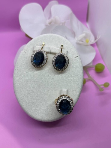 SAR JEWELRY T-35-0821_7081_18 вес 21.4 г золото, бриллиант, сапфир