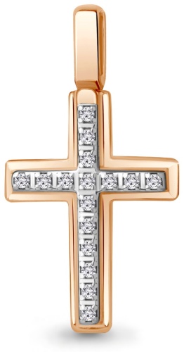 Крестик AQUAMARINE 303082E вес 1.96 г серебро, фианит