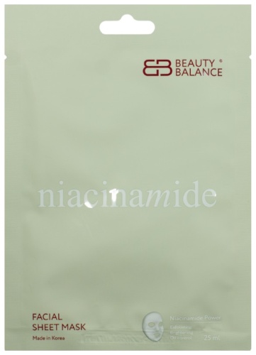 Маска для лица Beauty Balance тканевая Niacinamide Facial Sheet Mask с ниацинамидом 1 шт