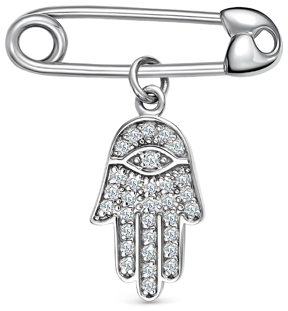 Булавка Veronika jewelry factory Бл630-2356 вес 1.2 г серебро, фианит