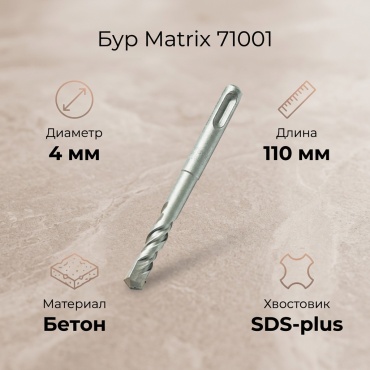 Matrix бур 71001 SDS-plus 1 шт