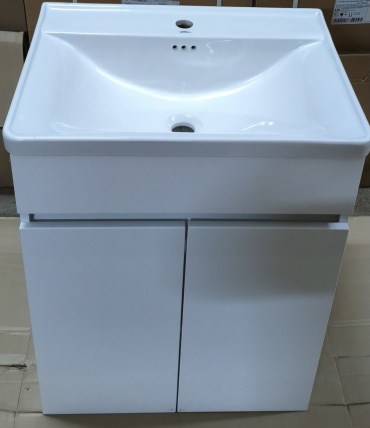 Тумба с раковиной Айсберг Stella 60 Промо , 58x72x45.4 см, белый
