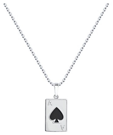 Колье Zlato 478СР94070967С1 длина 55 см вес 4.1 г серебро, эмаль