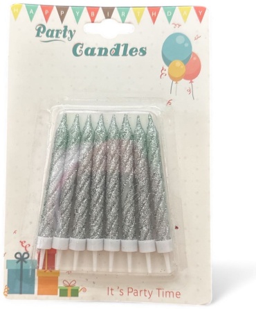 Свеча Party candles спираль, 8 шт 10 см