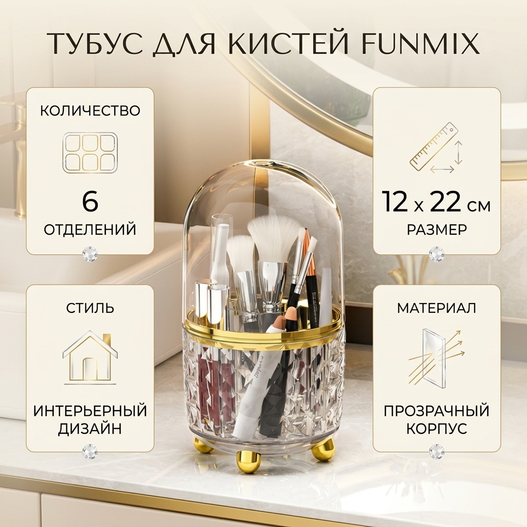 Funmix тубус для кистей пластик