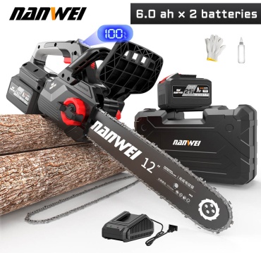 Аккумуляторная цепная пила Nanwei бесщеточная PRO 12"/6.0