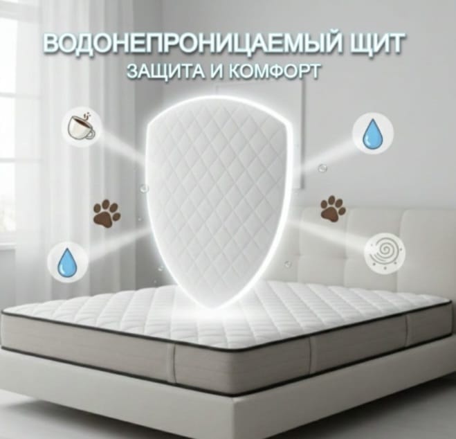 Наматрасник на резинке Leks. 120x200, махра, мулетон, полиэстер