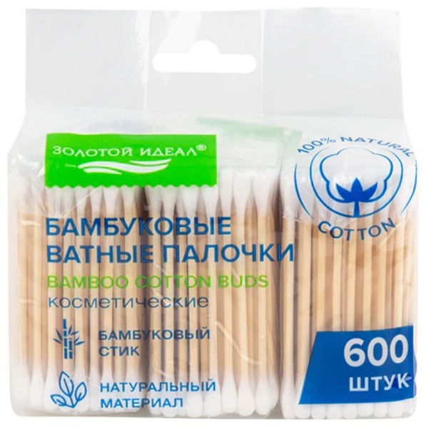 ЗОЛОТОЙ ИДЕАЛ ватные палочки Bamboo 600 шт