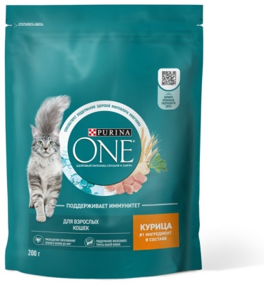 Purina One для взрослых курица, злаки 0.2 кг