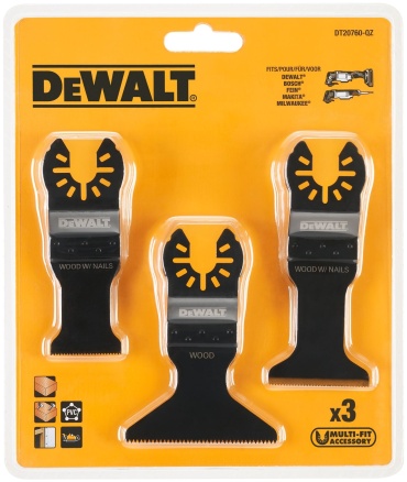 DeWALT набор насадок для многофункционального инструмента, DT20760-QZ 3 шт