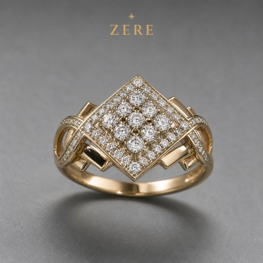 Кольцо ZERE 070501 размер 19 вес 2.19 г золото, фианит