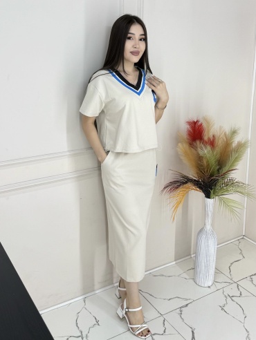 Костюм повседневный Swan fashion светло-бежевый