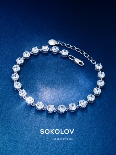 SOKOLOV 94050120 длина 20 см, вес 10.78 г серебро, плетение отсутствует