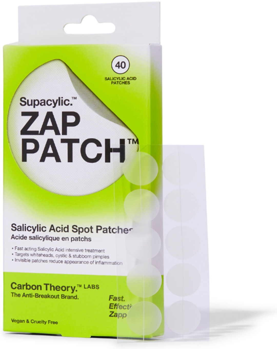 Патчи Carbon Theory гидроколлоидные Zap Patch Salicylic Acid Spot Patches успокаивающие 40 шт