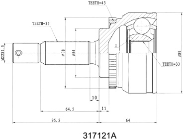 INKO шрус наружный 317121A