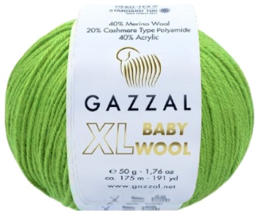 Моток GAZZAL Baby Wool XL 838 - Лайм 100 м 50 г