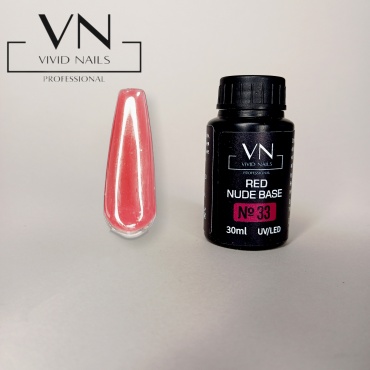 Vivid nails базовое покрытие Nude Base Red №33 камуфлирующее 30 мл