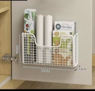 Полка Подвесная полка,органайзер железный самоклеящая,для дверей шкафов,для стен подходит для разных мелочей, 26.1х6.6x15.5 см, белый
