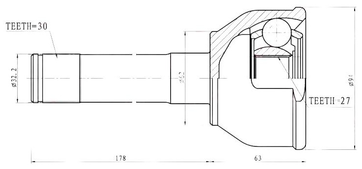 LYNXauto шрус наружный CO7528