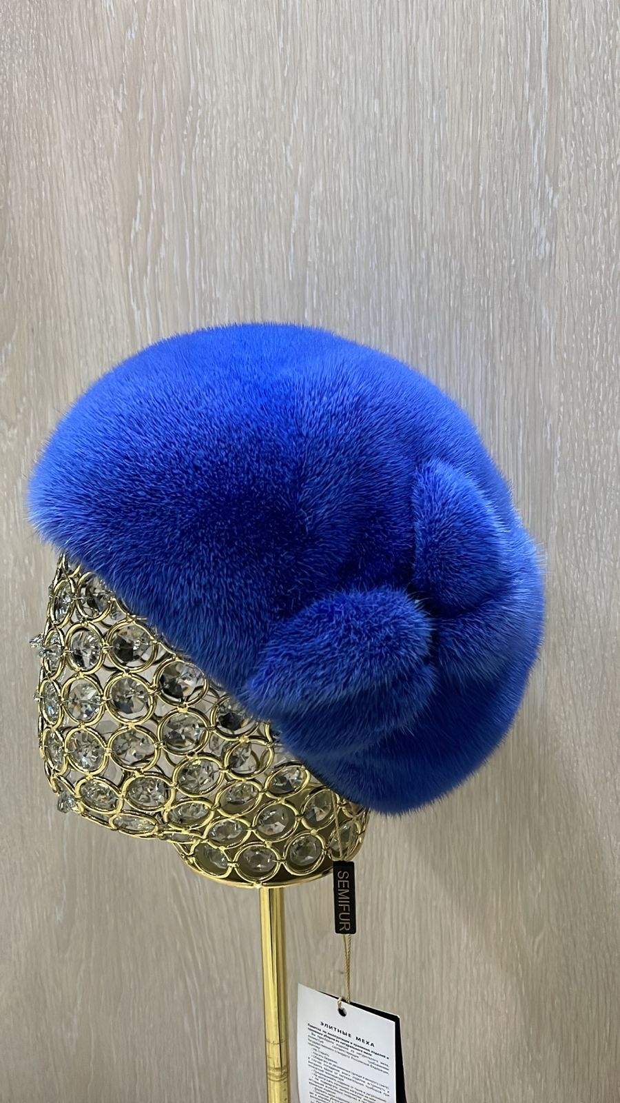 Берет SemiFur размер 56, 57, 58, 59, морская волна