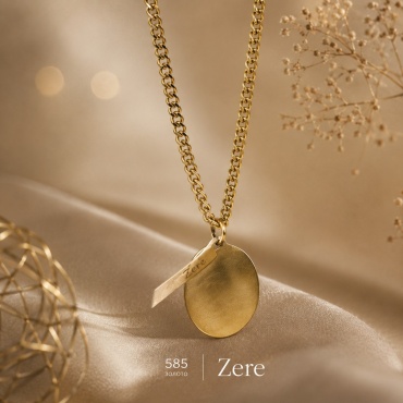ZERE Золотая цепочка с кулоном 585 пробы вес 8.48 г золото, без вставок