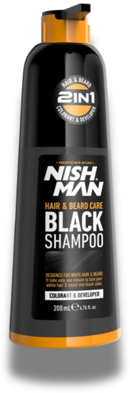 NISHMAN Hair&Beard Care Black шампунь оттеночный 200 мл