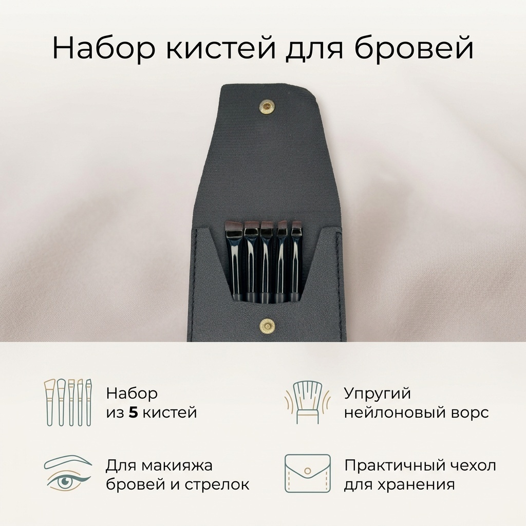 Кисти для бровей 5 шт