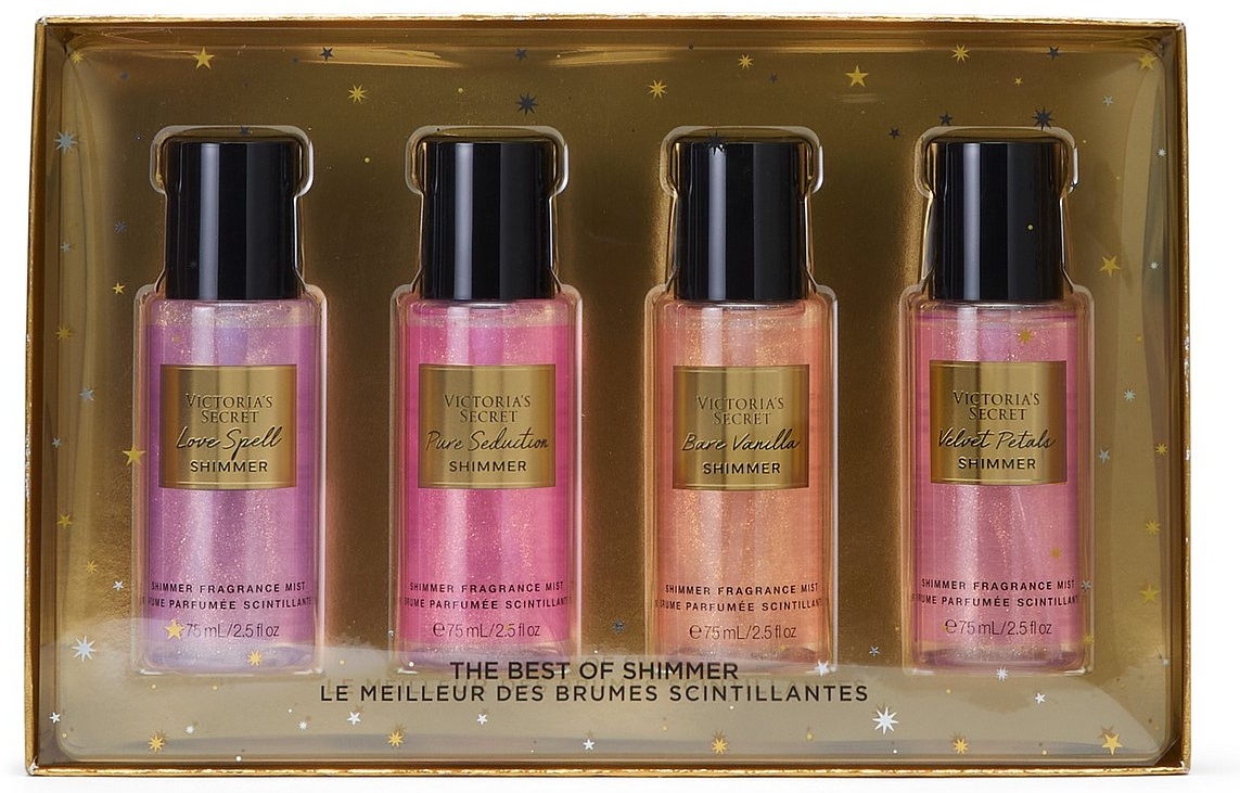Victoria’s Secret Velvet Petals Shimmer Pure Seduction Shimmer Bare Vanilla Shimmer Love Spell Shimmer парфюмерный набор 4 шт по 75 мл, для женщин
