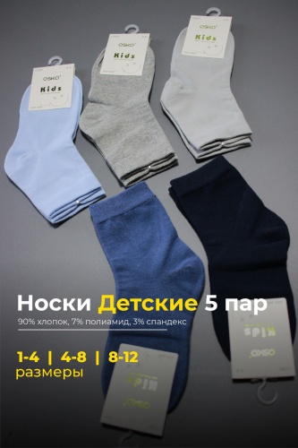 Носки Bitex С3367-7-8 5 пар синий, серый, голубой 7-8 лет