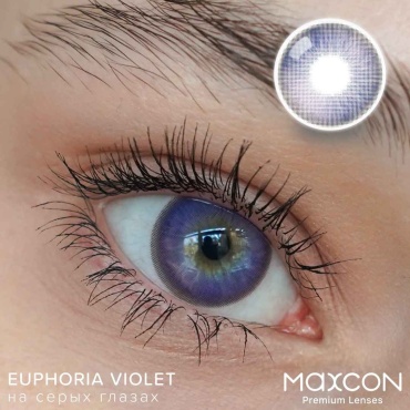 Контактные линзы MAXCON EUPHORIA фиолетовый -3 кривизна 8.6 на три месяца 2 шт
