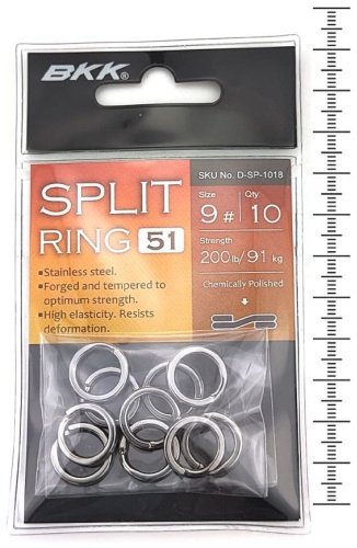 Кольцо заводное BKK Заводные кольца Split Ring-51 №9 — 91kg — D-SP-1018