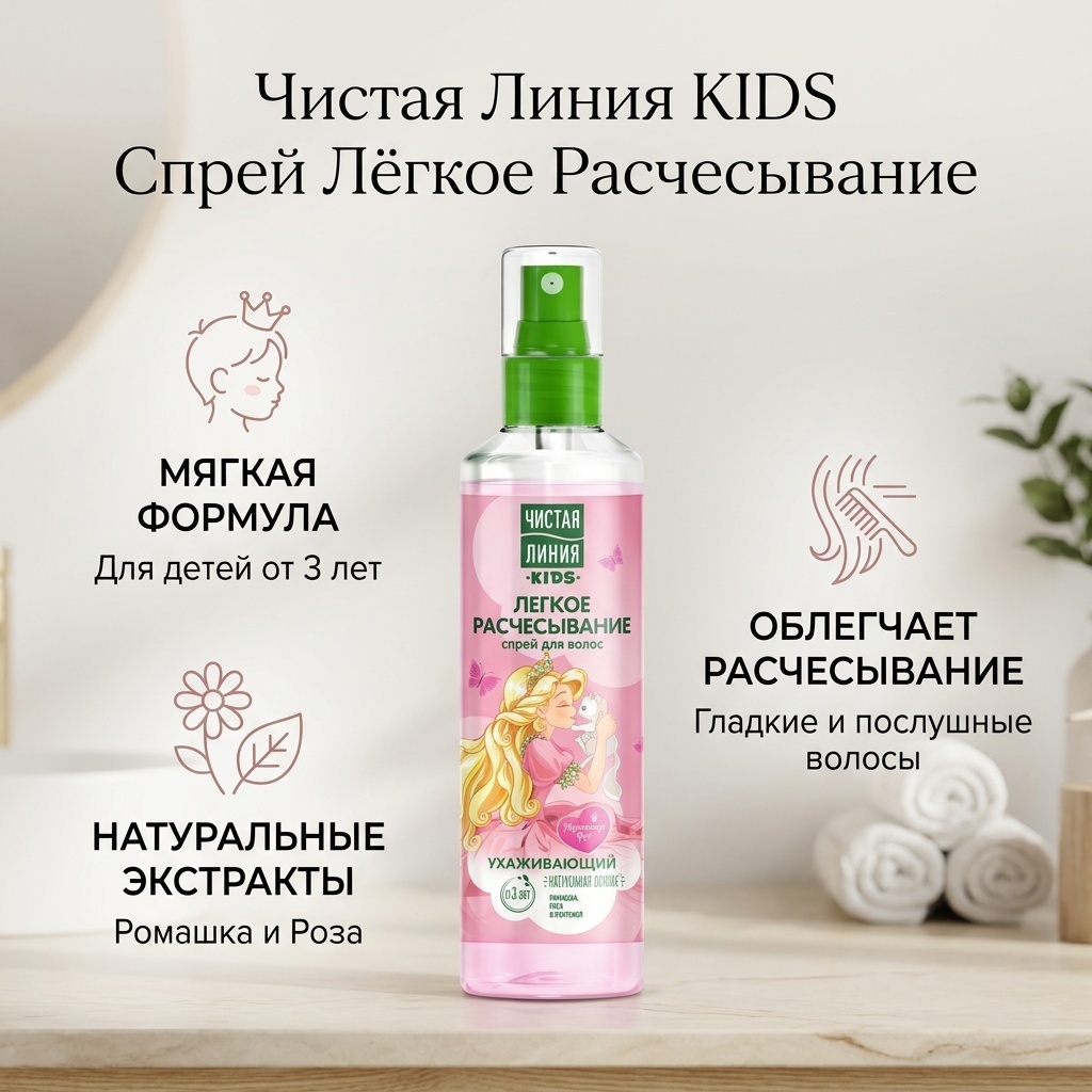 ЧИСТАЯ ЛИНИЯ Легкое расчесывание спрей 160 мл