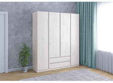 Распашной шкаф Клик Мебель Зара 10333571, 176x210х53 см, слоновая кость