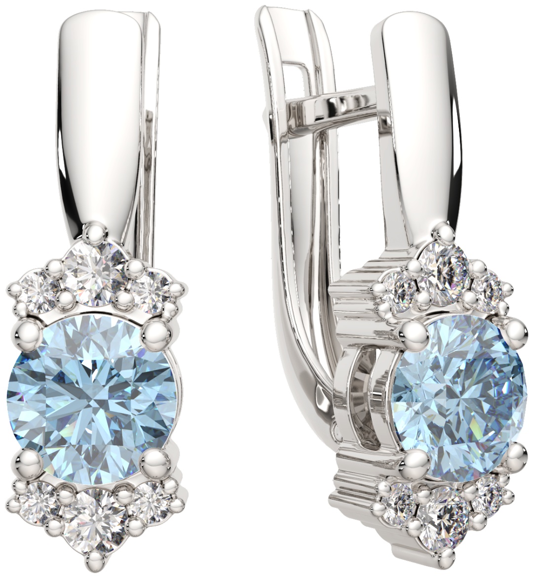 Серьги Lucente Silver ZO-03S4054.ZZ вес 2.44 г серебро, топаз, фианит