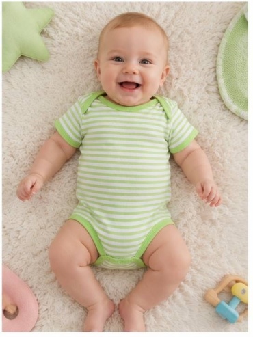 Боди Baby белый, зеленый