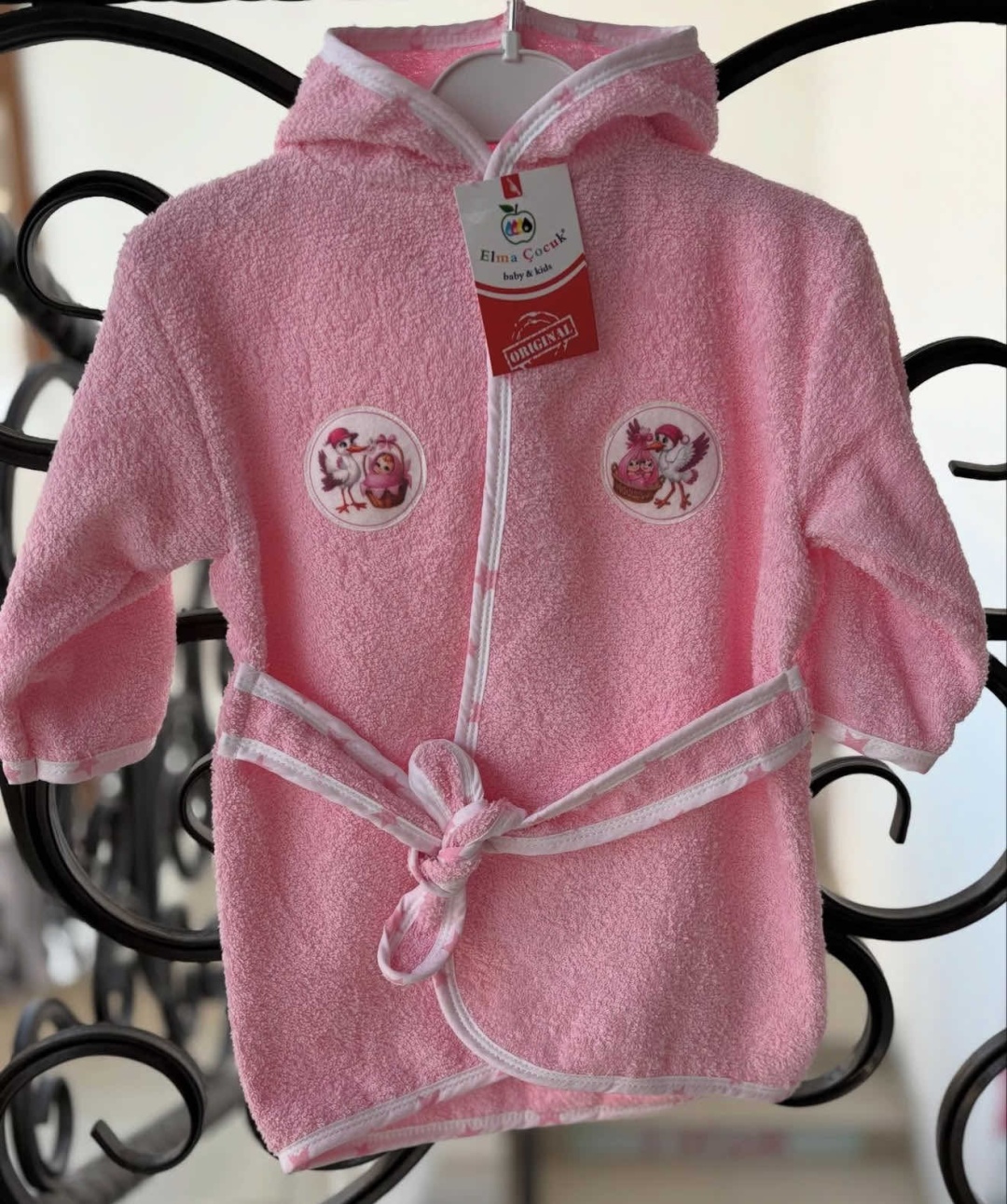 Махровый халат Elma kids розовый