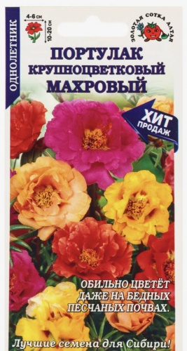Золотая сотка Алтая портулак МАХРОВЫЙ КРУПНОЦВЕТКОВЫЙ смесь