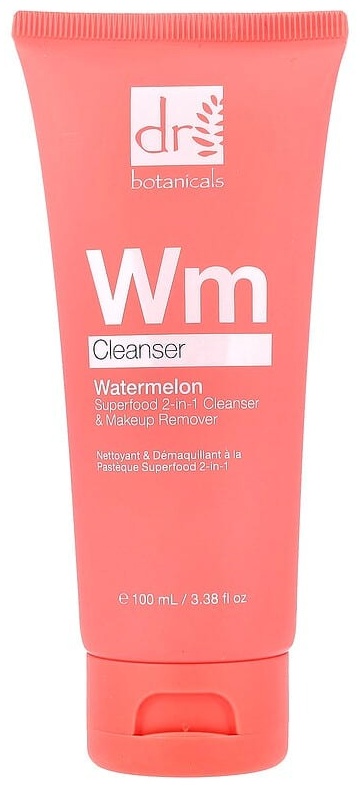 Dr. Botanicals Watermelon Superfood 2-в-1, очищающее средство и средство для снятия макияжа, для всех типов кожи, 100 мл крем 100 мл