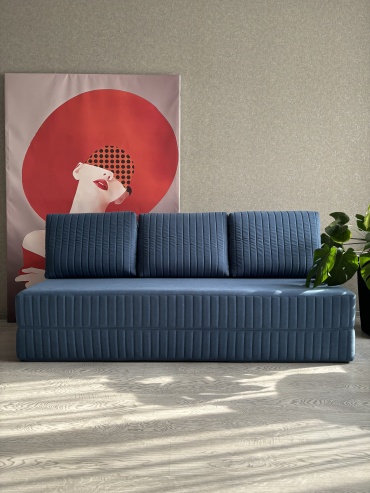 Диван KIRALMA Foam, 200х90 см, обивка велюр, синий