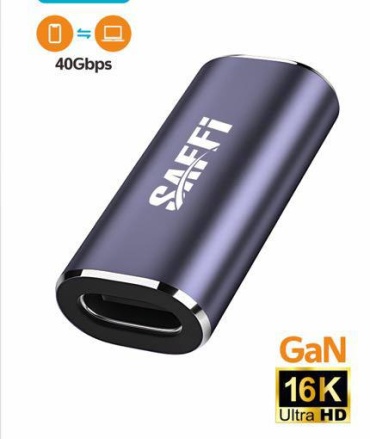 Переходник SAFFI USB TypeC (F), USB TypeC (M), 0.1 м, SK-055 черный