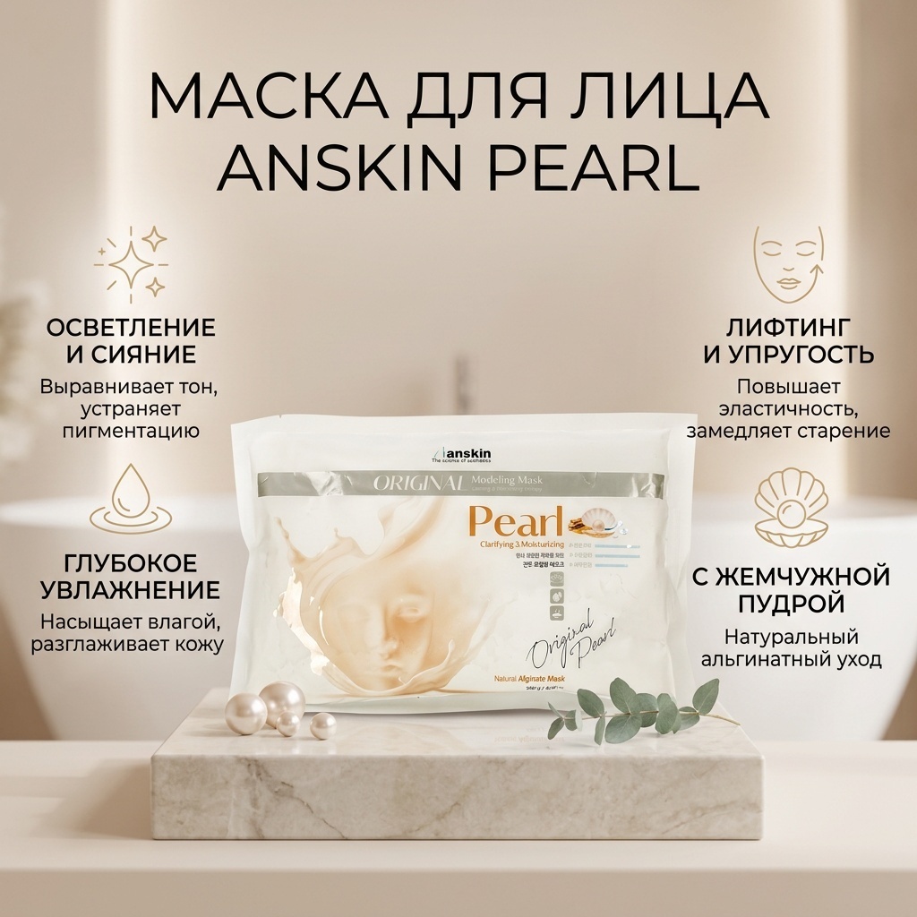 Маска для лица ANSKIN альгинатная Pearl 240 г