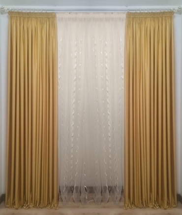 Портьеры Renaissance 235x300 см 2 шт, жаккард, золотистый