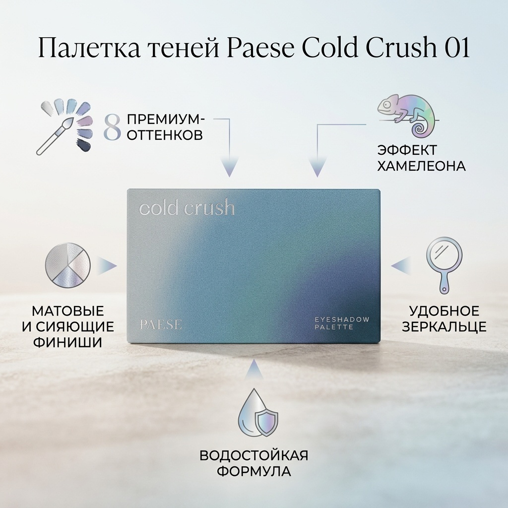 Paese тени прессованные 01 холодные коричневые тона.