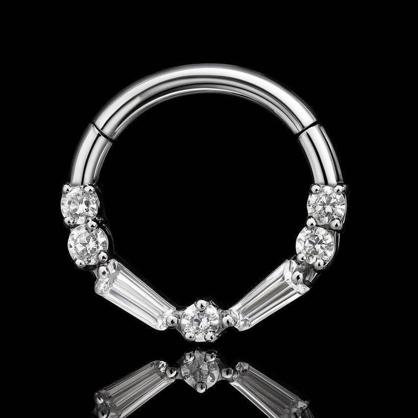 Кликер Succub Jewellery титановый сплав, цирконий, 16 G 1,2*8 mm