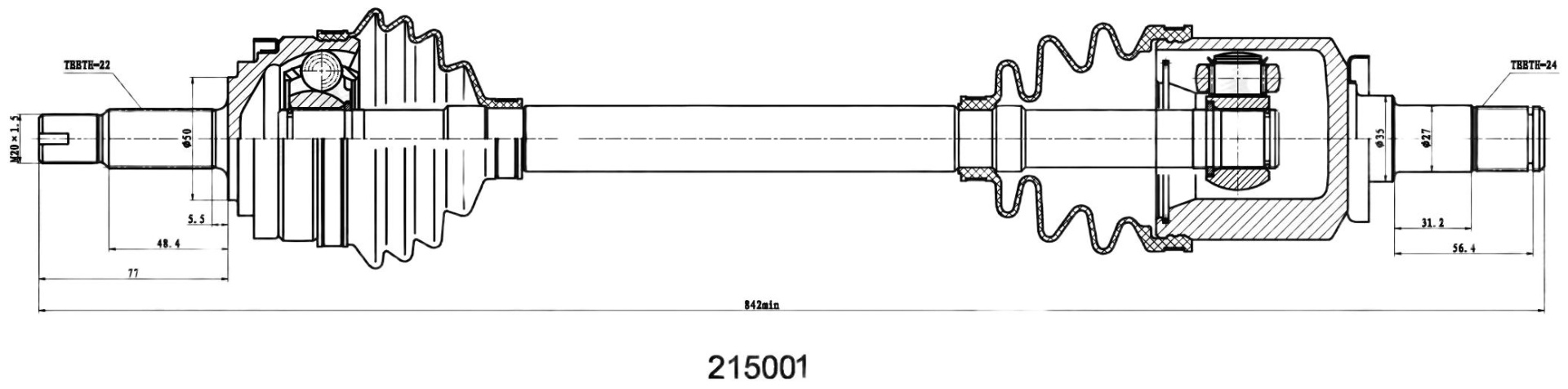 INKO привод колеса в сборе 215001