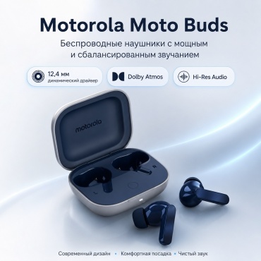 Наушники Motorola Moto Buds синий