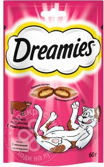 Лакомство Dreamies подушечки говядина 60 г 1 шт