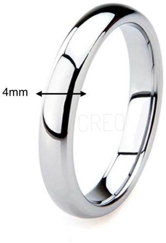 Кольцо обручальное CREO jewelry KF-183 размер 21.5 вольфрам, без вставок, серебристый