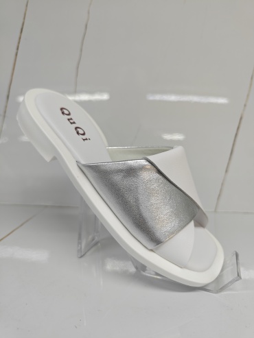 Сабо QuQi Shoes белый, серебристый