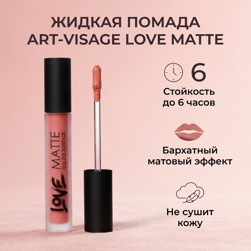 Art-Visage Love Matte жидкая помада 51 Персиковый беллини